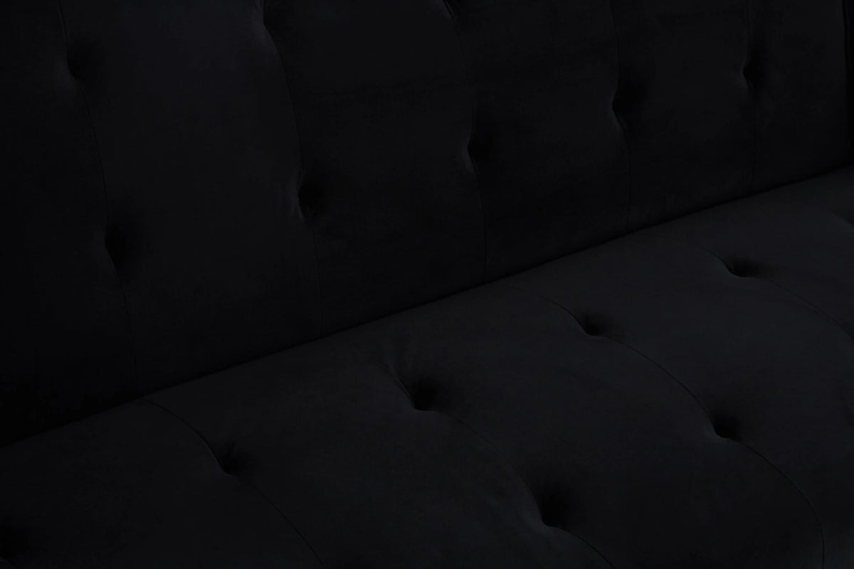 Hartley Black Velvet Sofa Bed