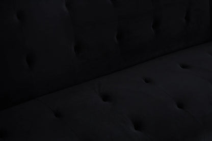 Hartley Black Velvet Sofa Bed