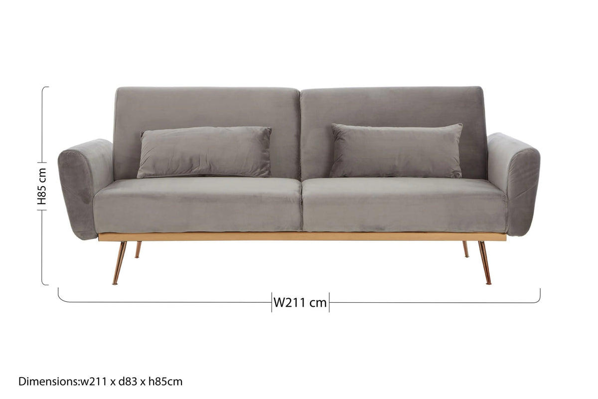 Huxley Grey Velvet Sofa Bed
