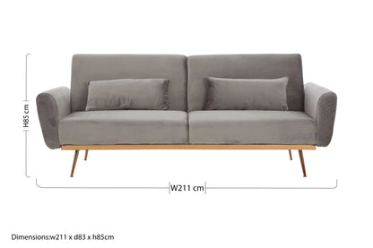 Huxley Grey Velvet Sofa Bed