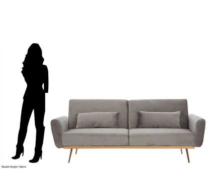 Huxley Grey Velvet Sofa Bed
