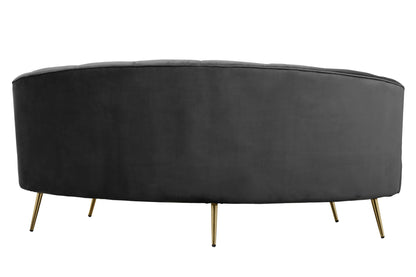 Violetta Three Seat Black Velvet Sofa