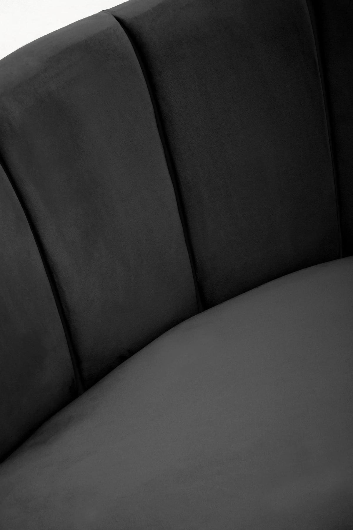 Violetta Three Seat Black Velvet Sofa