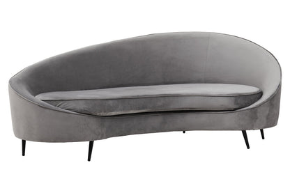 Saffa Three Seat Grey Velvet Sofa