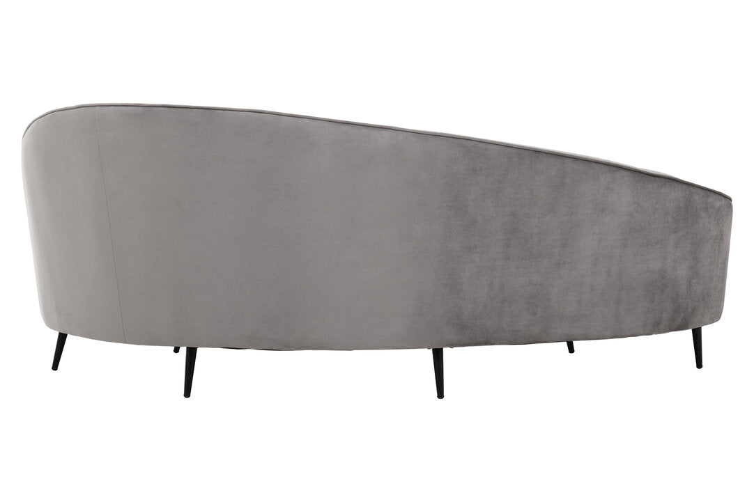 Saffa Three Seat Grey Velvet Sofa