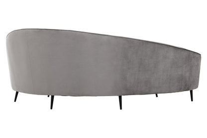 Saffa Three Seat Grey Velvet Sofa