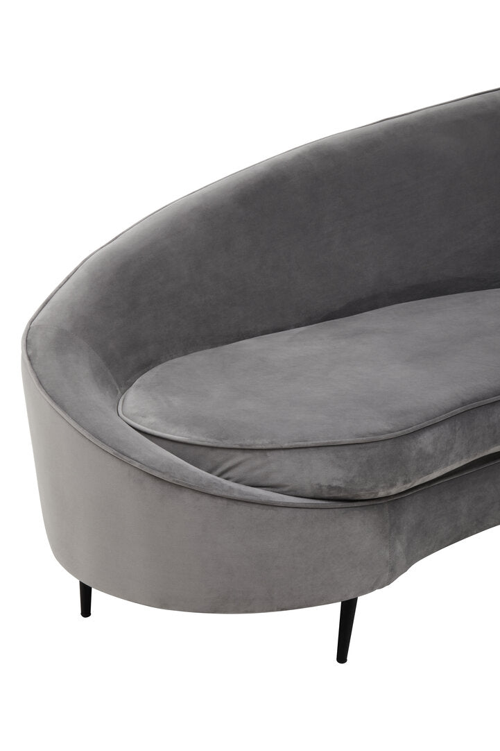 Saffa Three Seat Grey Velvet Sofa