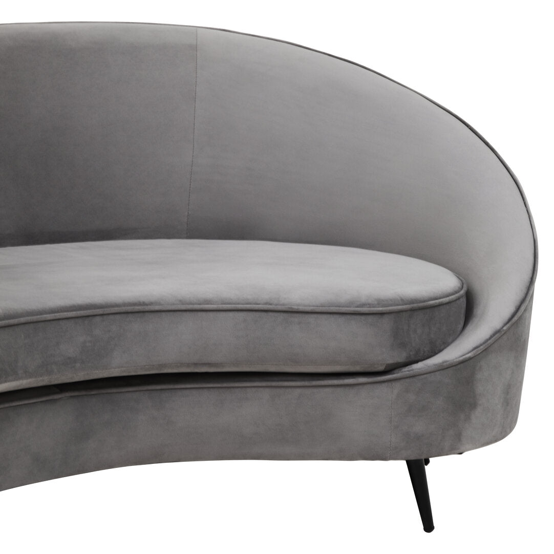 Saffa Three Seat Grey Velvet Sofa
