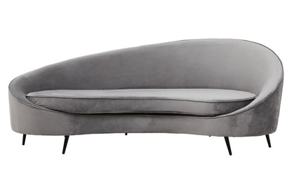 Saffa Three Seat Grey Velvet Sofa