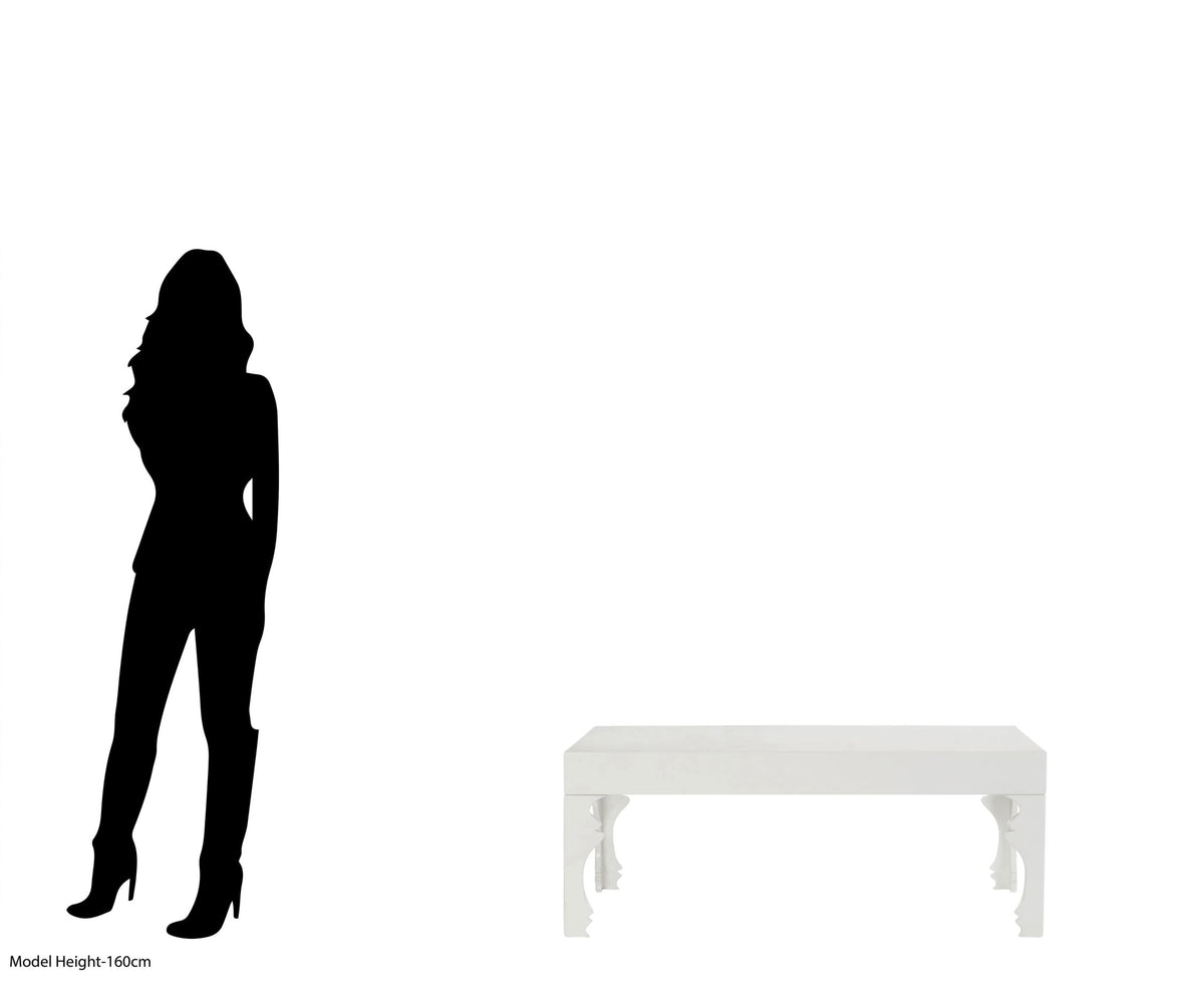 Lacquerre White High Gloss Finish Coffee Table
