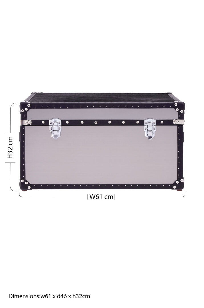 Chelsea Townhouse Black And White Genuine Cowhide Storage Trunk