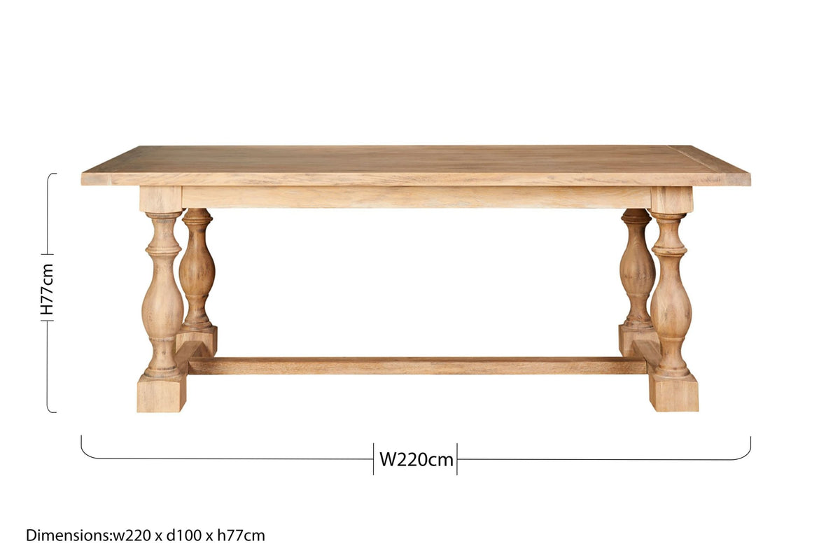 Bordeaux Whitewash Dining Table