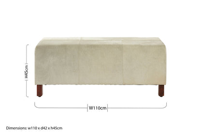 Chelsea Townhouse Natural Leather Bench With Wood Legs