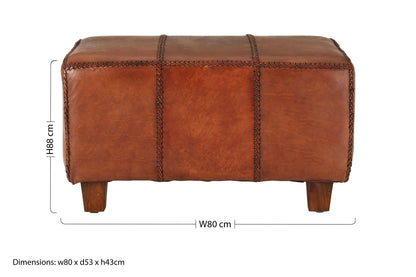 Andes Leather Bench With Teak Wood Legs