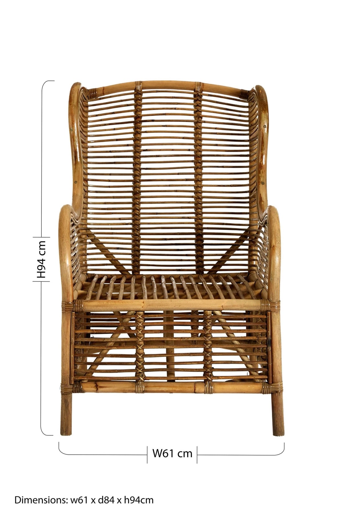 Celebes Grey Natural Kubu Rattan Chair