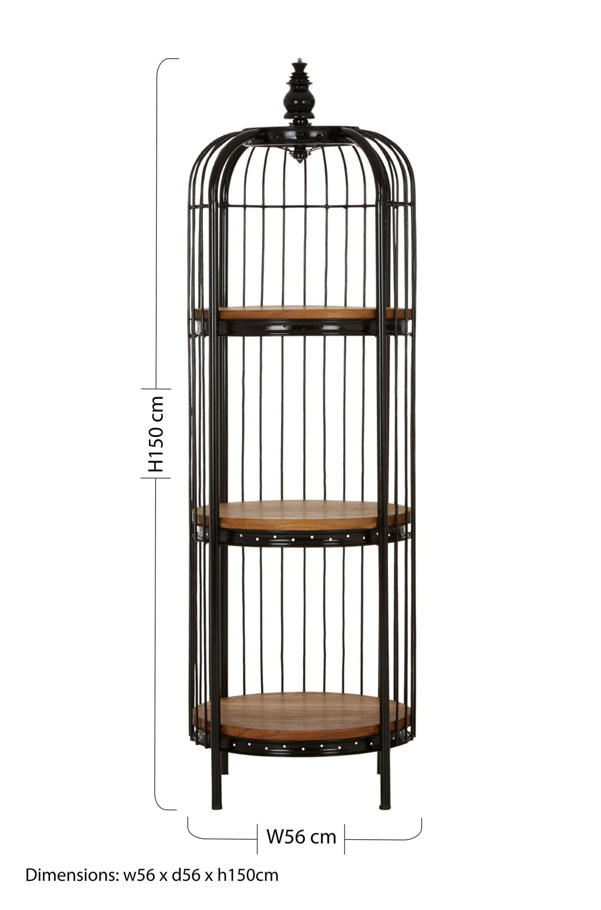 Aviary Medium 3 Tier Black Birdcage Shelf Unit
