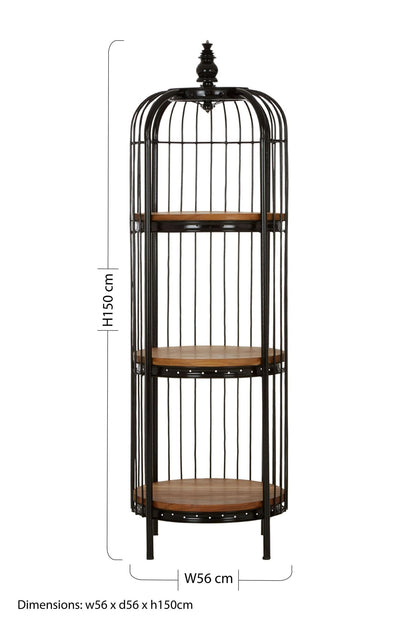 Aviary Medium 3 Tier Black Birdcage Shelf Unit