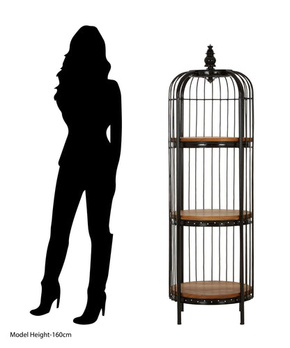 Aviary Medium 3 Tier Black Birdcage Shelf Unit
