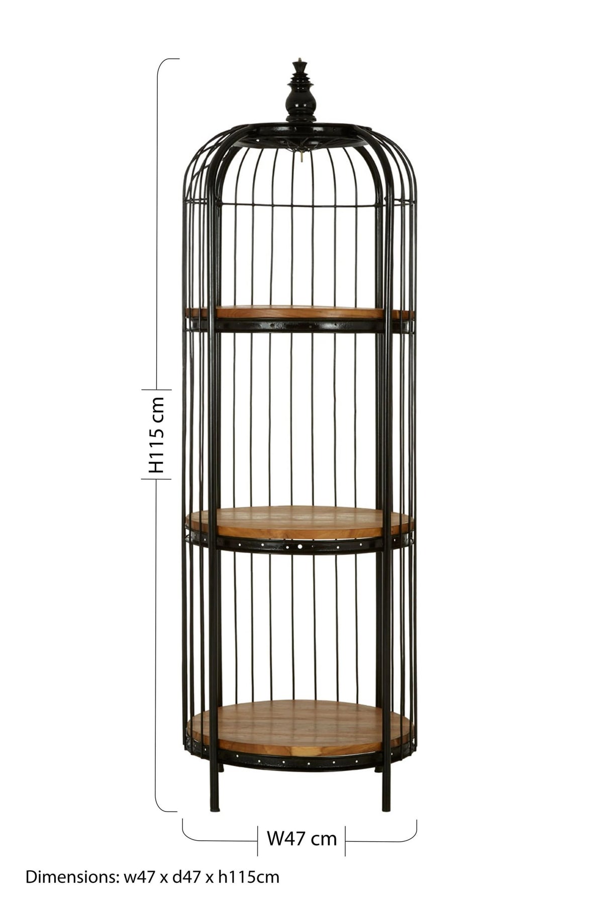 Aviary Black Finish 3 Tier Birdcage Small Shelf Unit