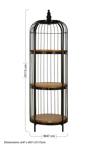 Aviary Black Finish 3 Tier Birdcage Small Shelf Unit