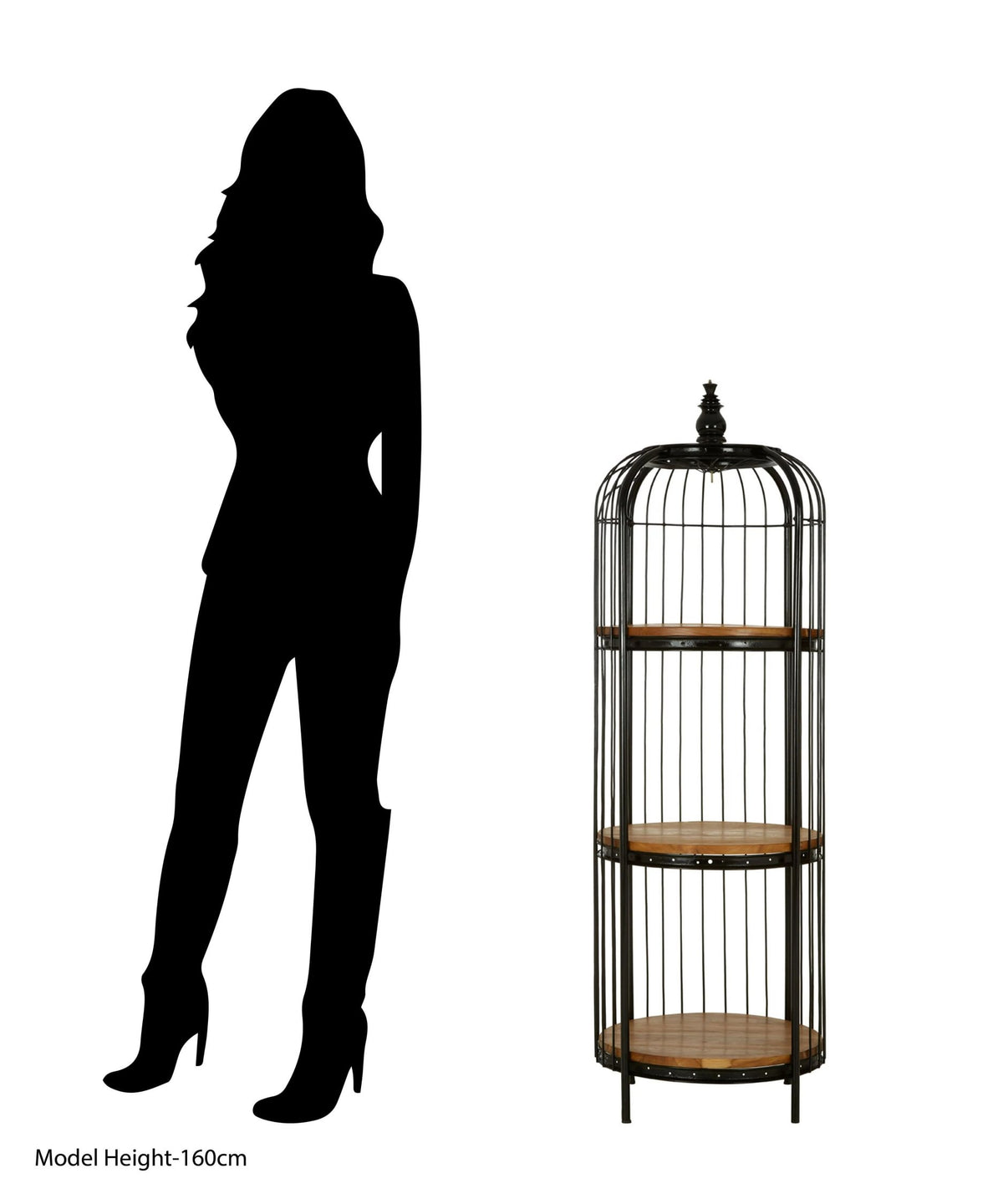 Aviary Black Finish 3 Tier Birdcage Small Shelf Unit