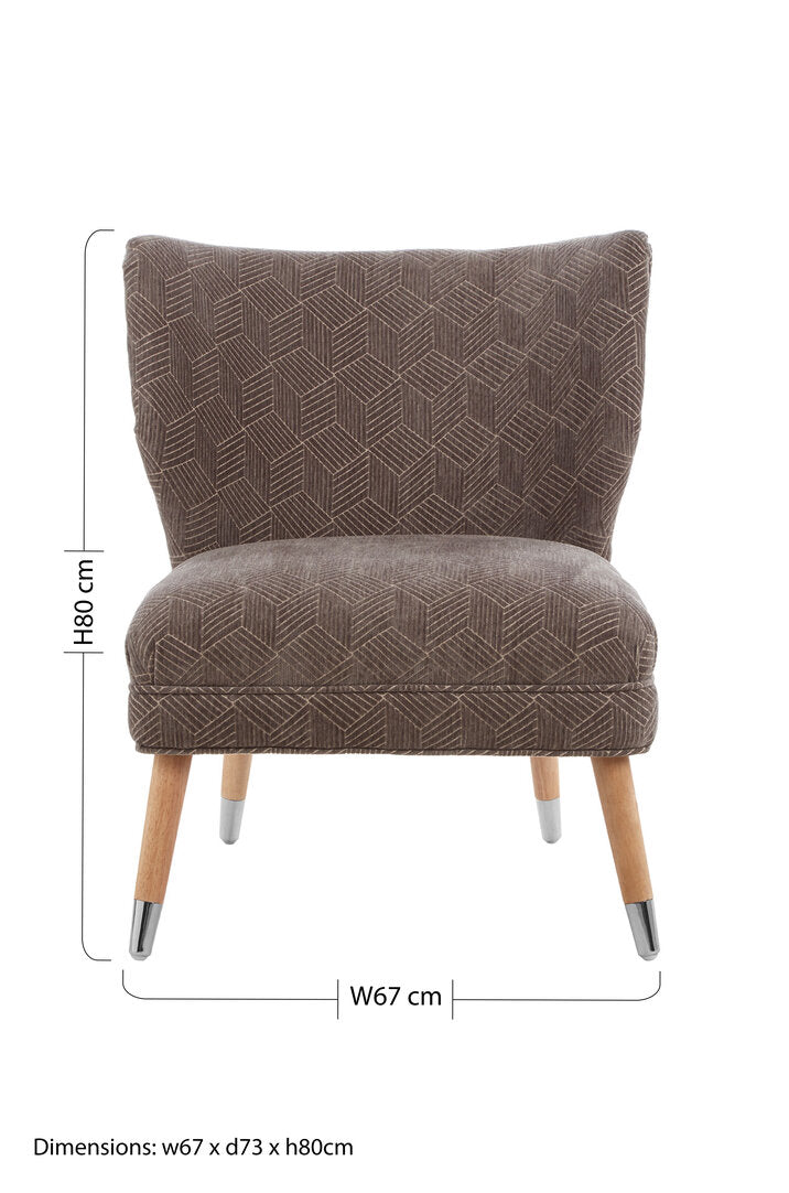 Mayfair Grey Chenille Wingback Chair