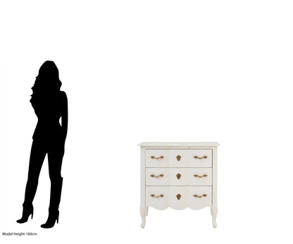 Seine White Chest of 3 Drawers