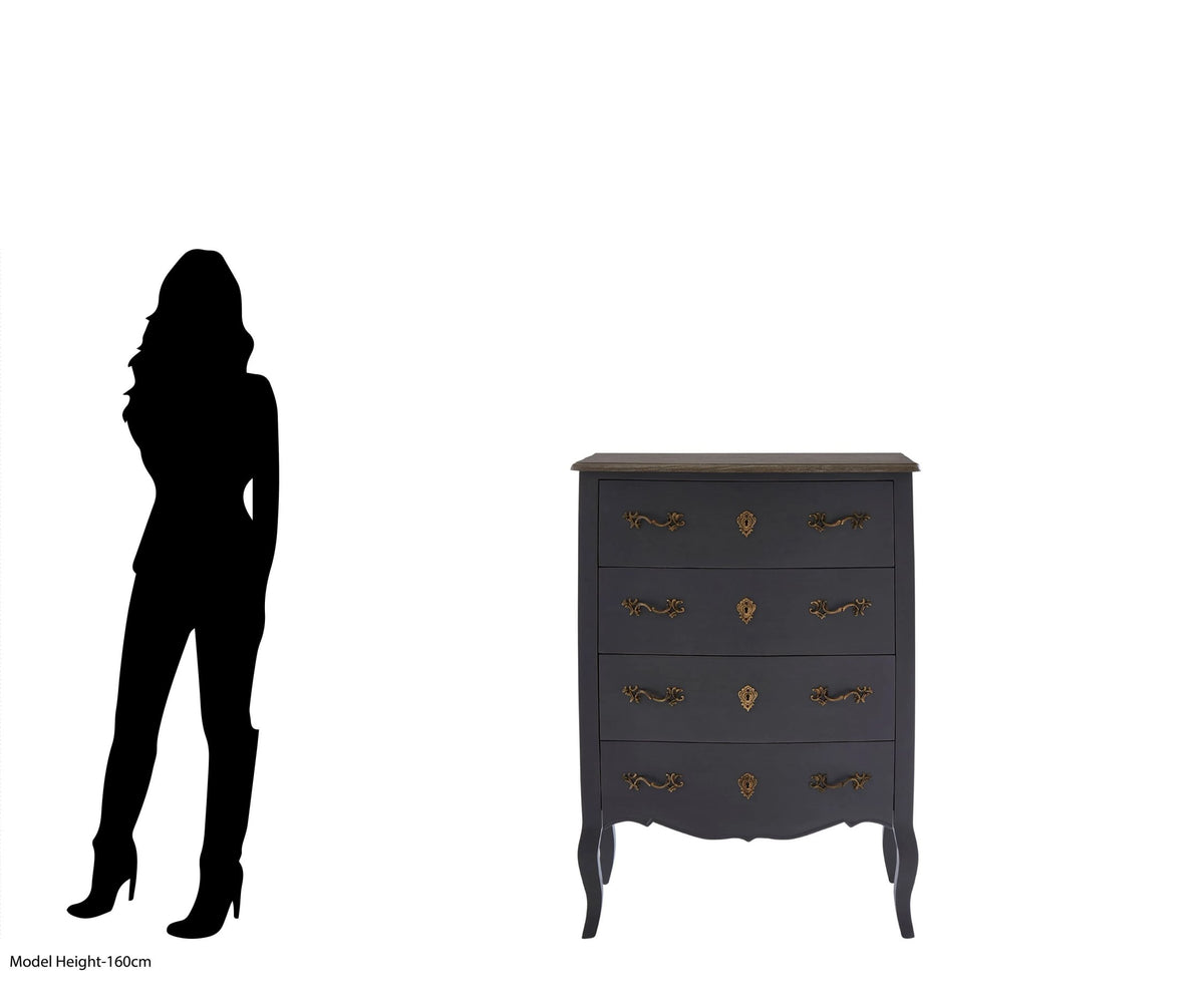Seine Dark Grey Chest of 4 Drawers