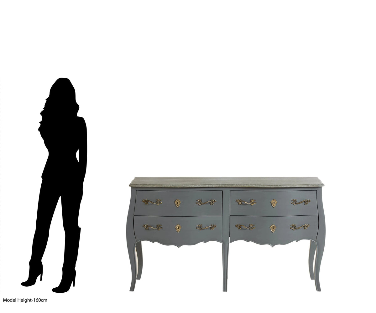 Seine Dark Grey 4 Drawer Sideboard