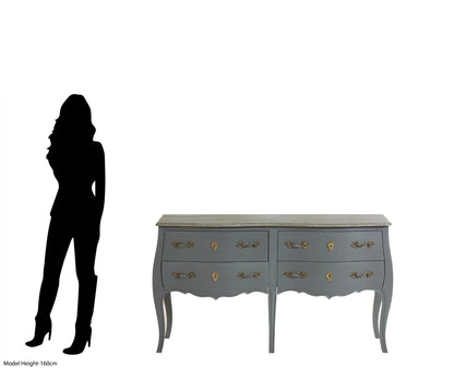 Seine Dark Grey 4 Drawer Sideboard