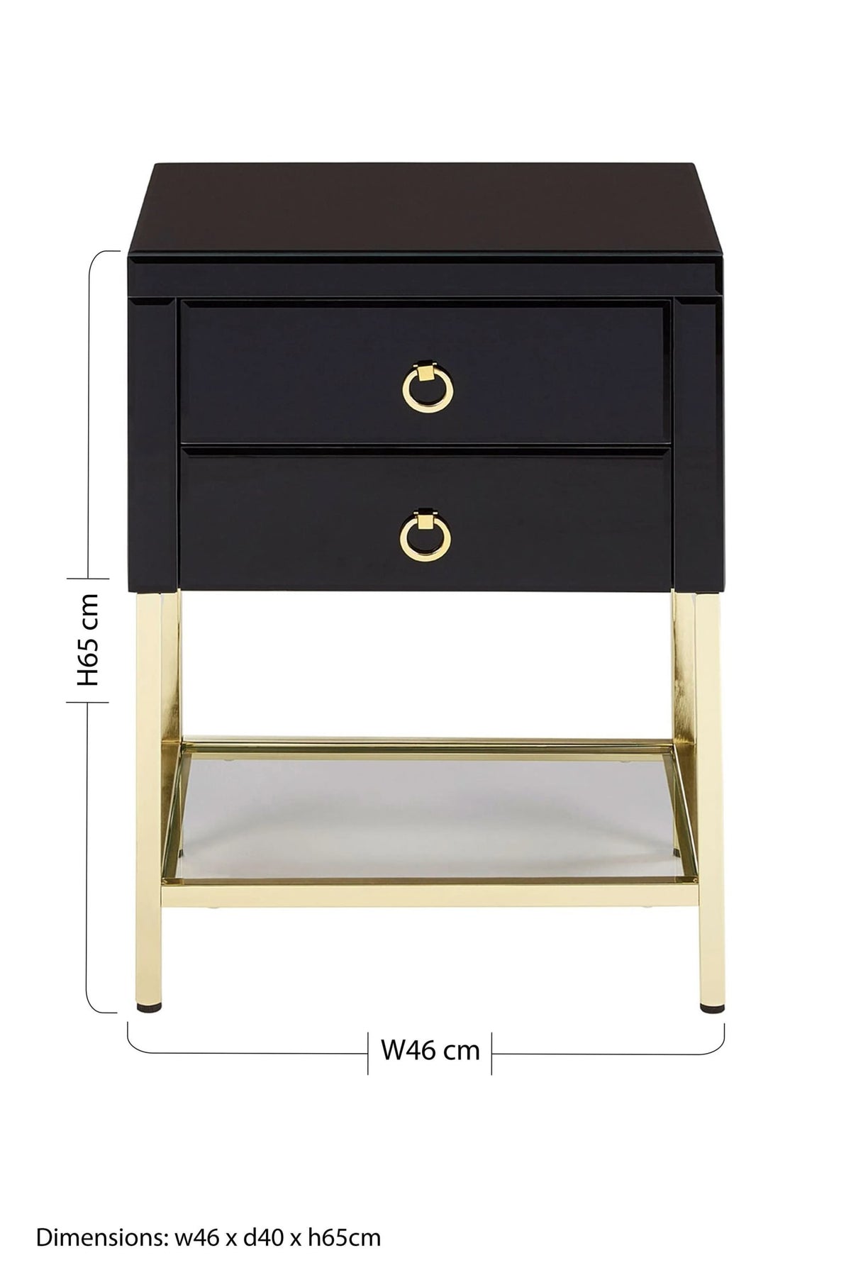 Chelsea Townhouse Black 2 Drawer Side Table