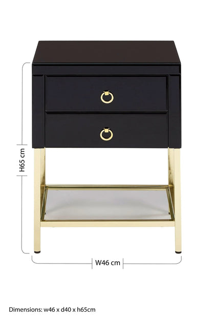 Chelsea Townhouse Black 2 Drawer Side Table