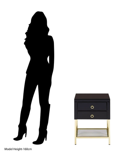 Chelsea Townhouse Black 2 Drawer Side Table