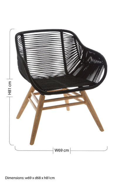 Weave Black Rope Armchair