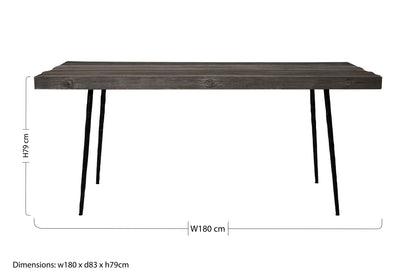 Forge Recycled Oak Wood Rectangular Dining Table