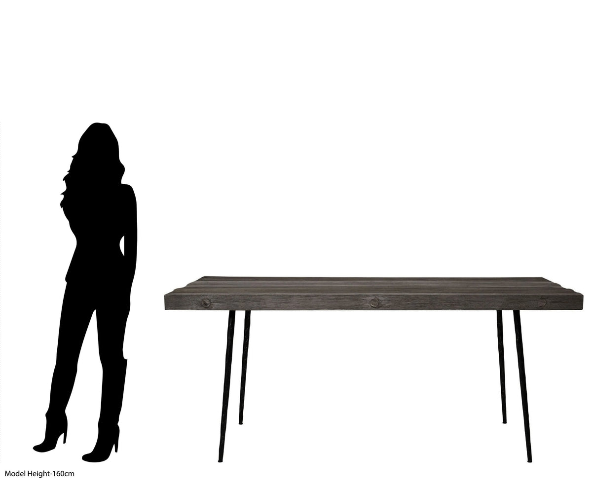 Forge Recycled Oak Wood Rectangular Dining Table