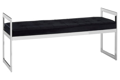 Bellmont BlackVelvet and Silver Finish Long Bench