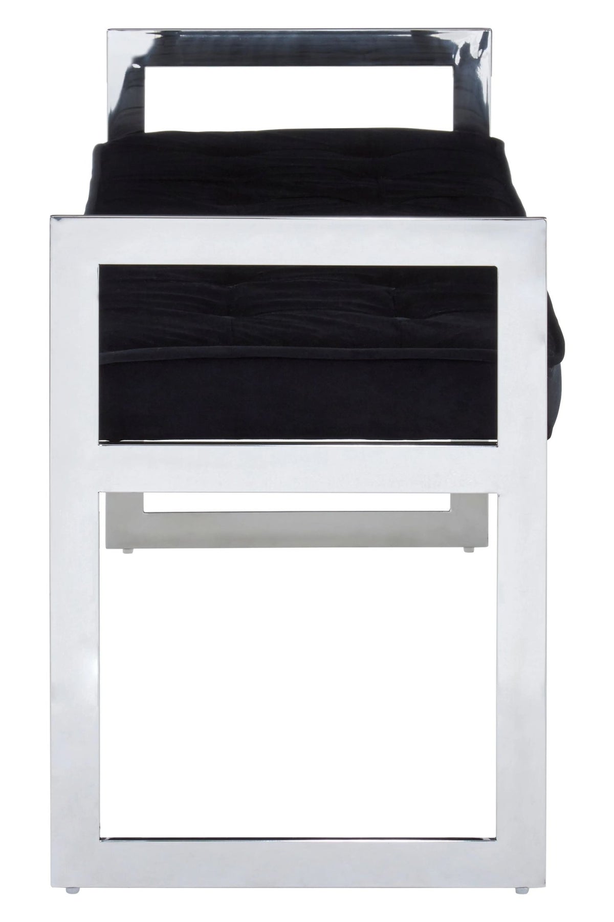 Bellmont BlackVelvet and Silver Finish Long Bench