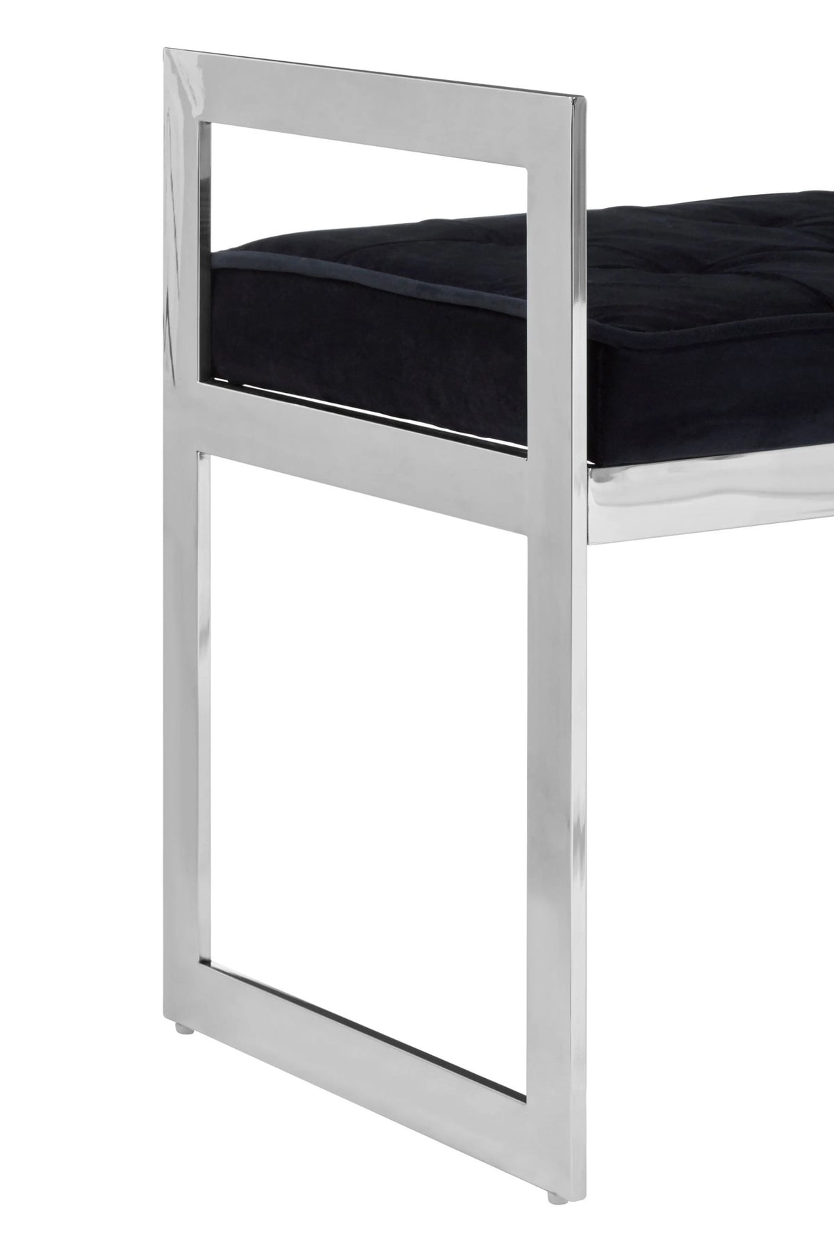 Bellmont BlackVelvet and Silver Finish Long Bench