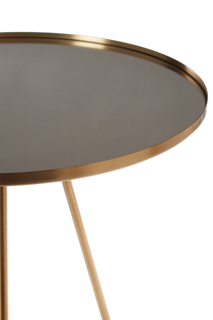 Aria Gold Finish Mirrored Top Side Table