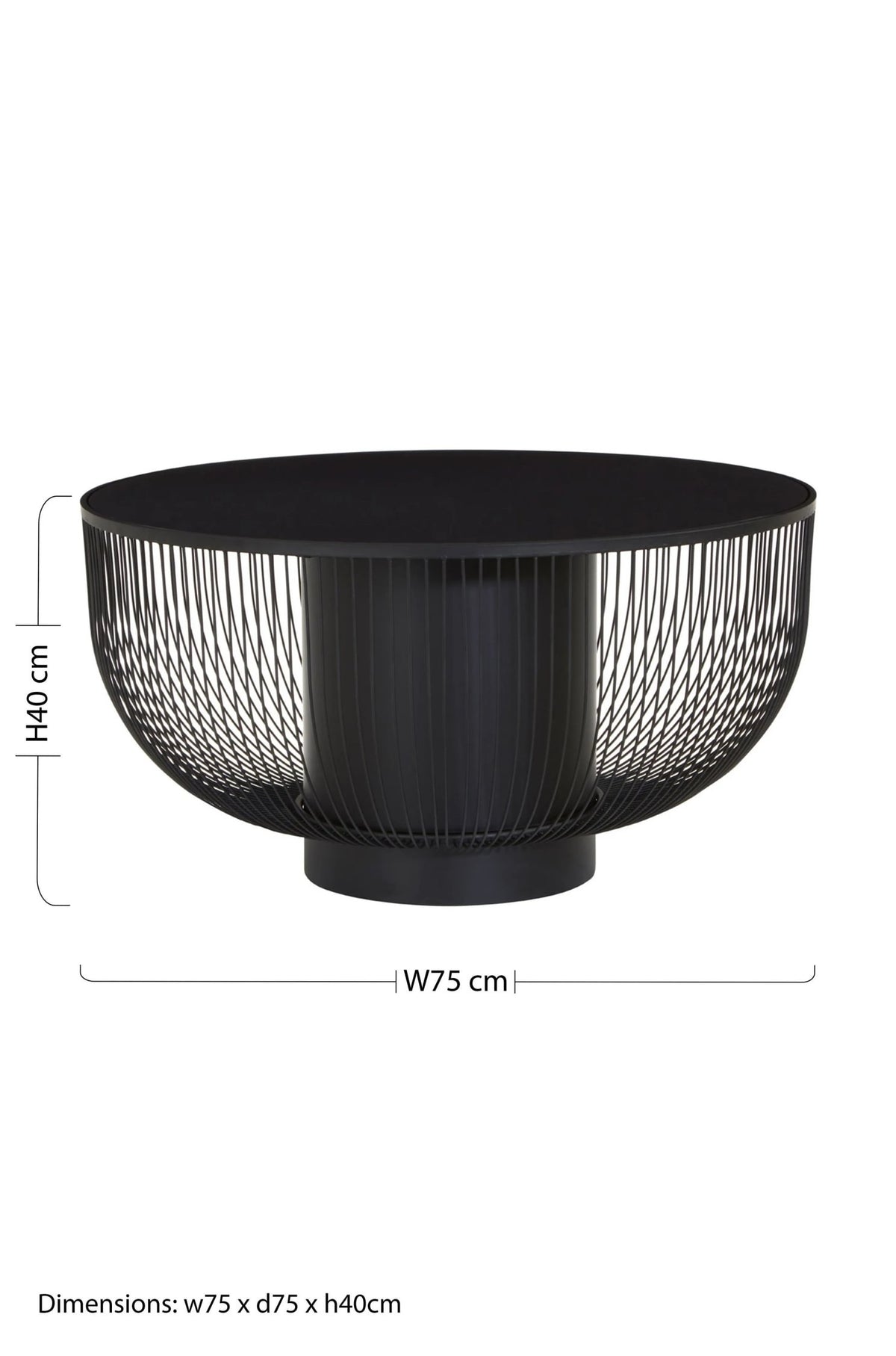 Alpine Coffee Table with Black Glass Top