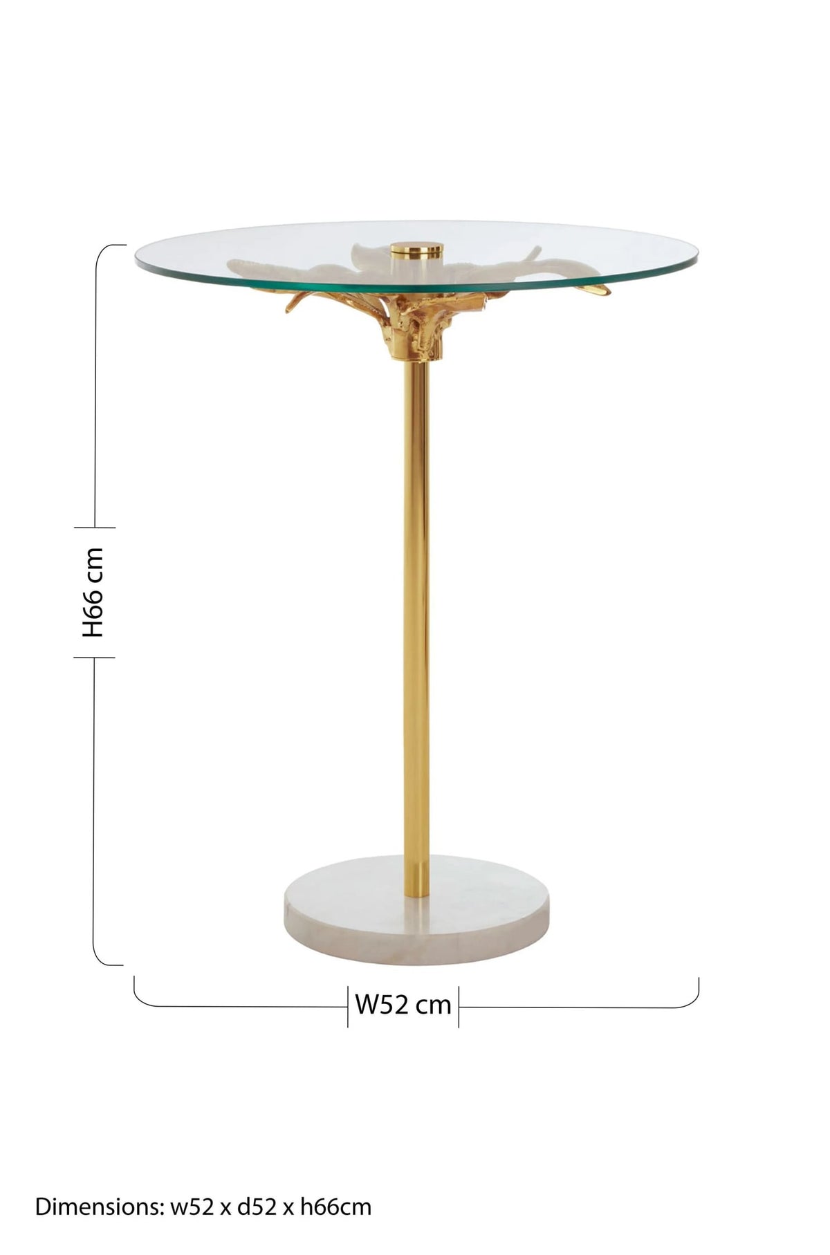 Ginkgo Glass Gold Leaf Design Round Side Table
