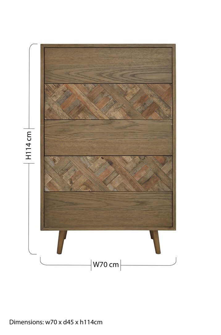 Cest Wooden Chest of 5 Drawers