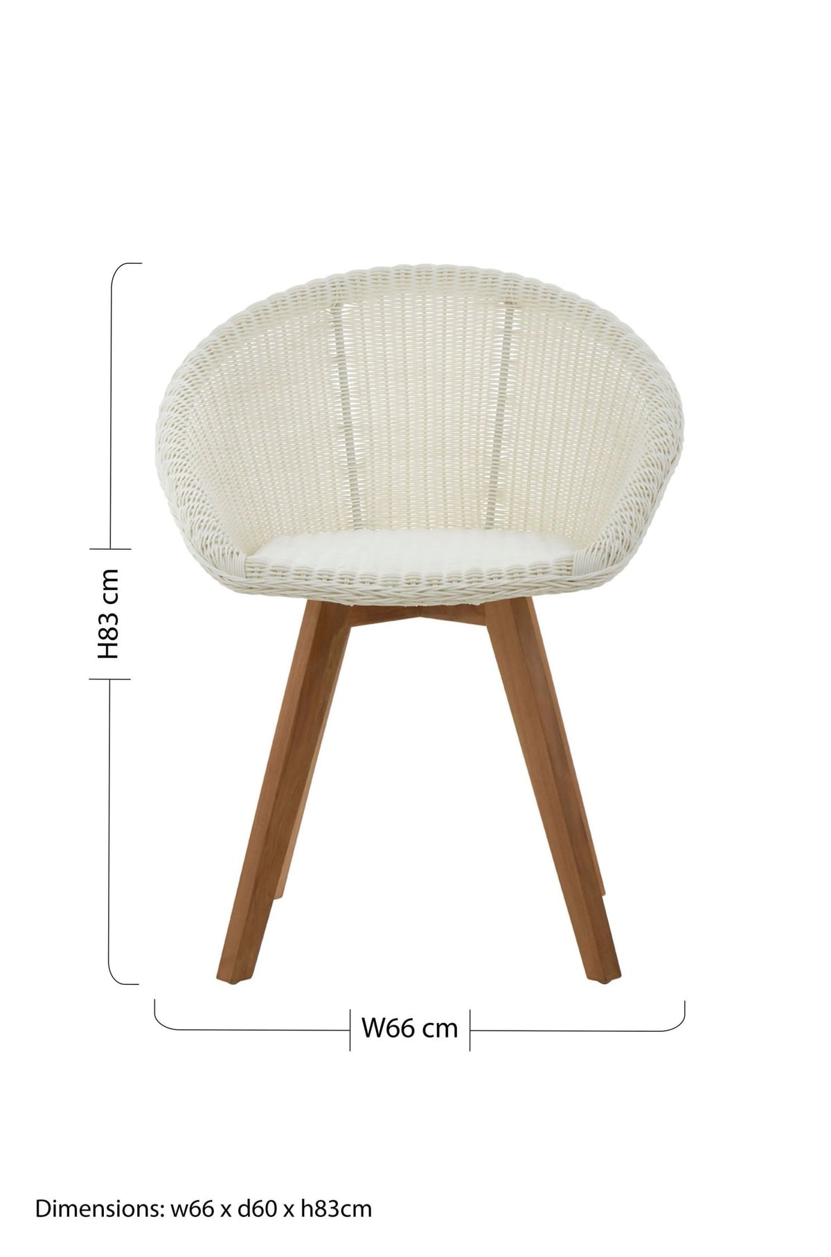Java White Rattan Effect Dining Chair