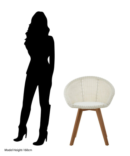 Java White Rattan Effect Dining Chair