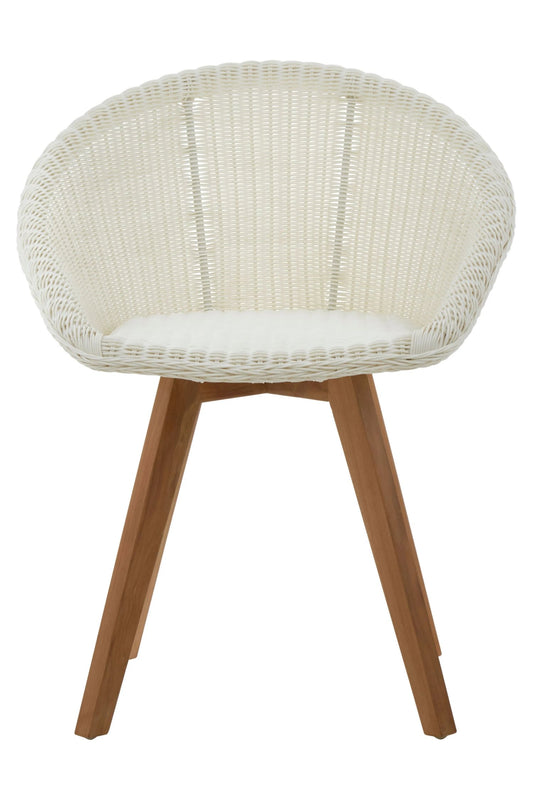 Java White Rattan Effect Dining Chair