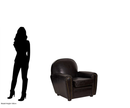 Noble Black Leather Classic Armchair