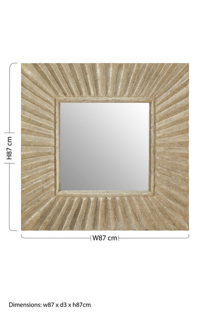 Unity Square Wall Mirror with Textured Silver Frame