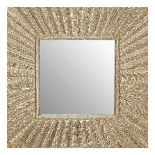 Unity Square Wall Mirror with Textured Silver Frame
