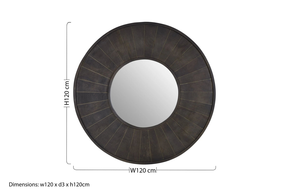 Ravello Mango Wood Round Wall Mirror